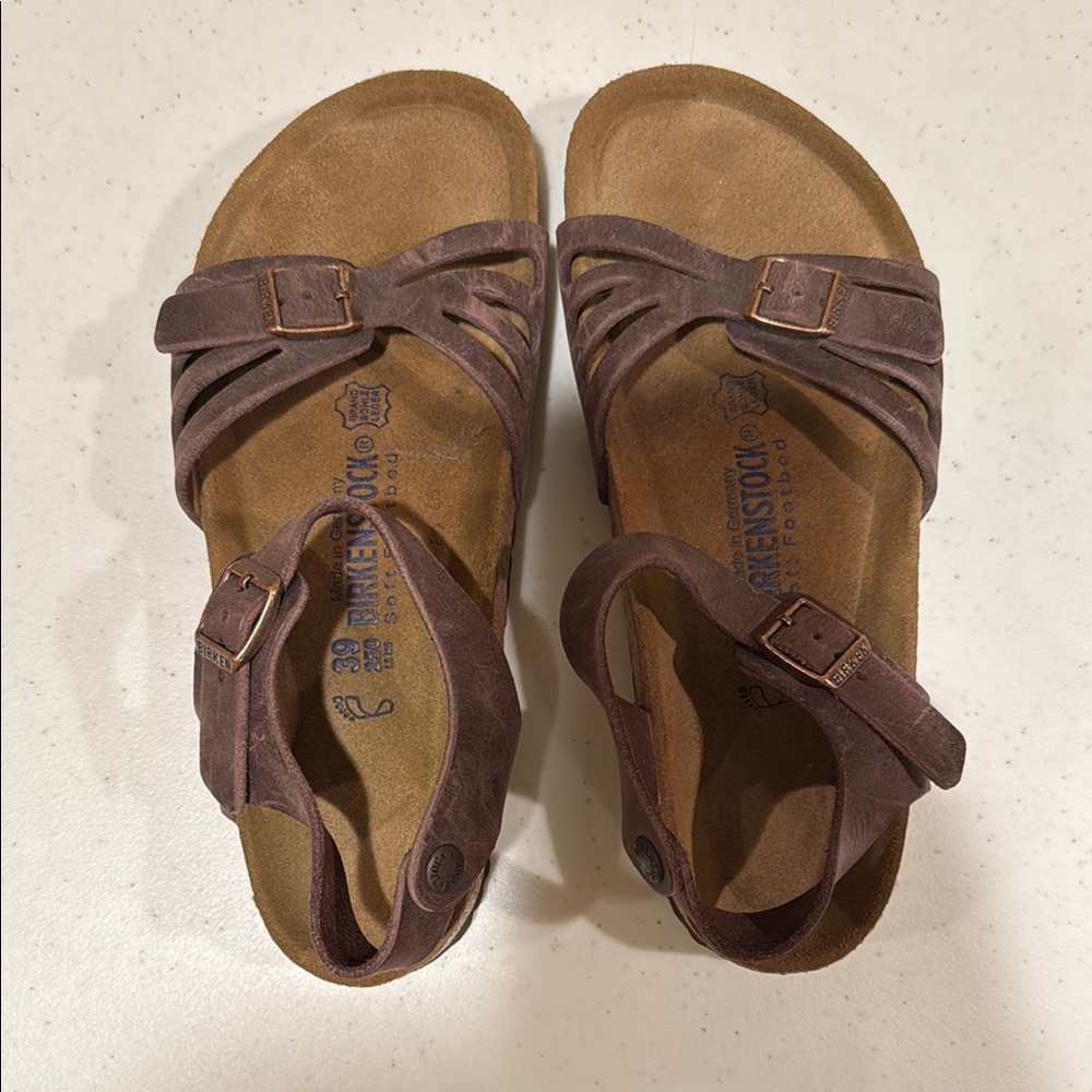 Birkenstock Brown Sandals with Contoured Footbed and Adjustable Straps